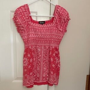 Absolutely Famous Red Paisley Blouse